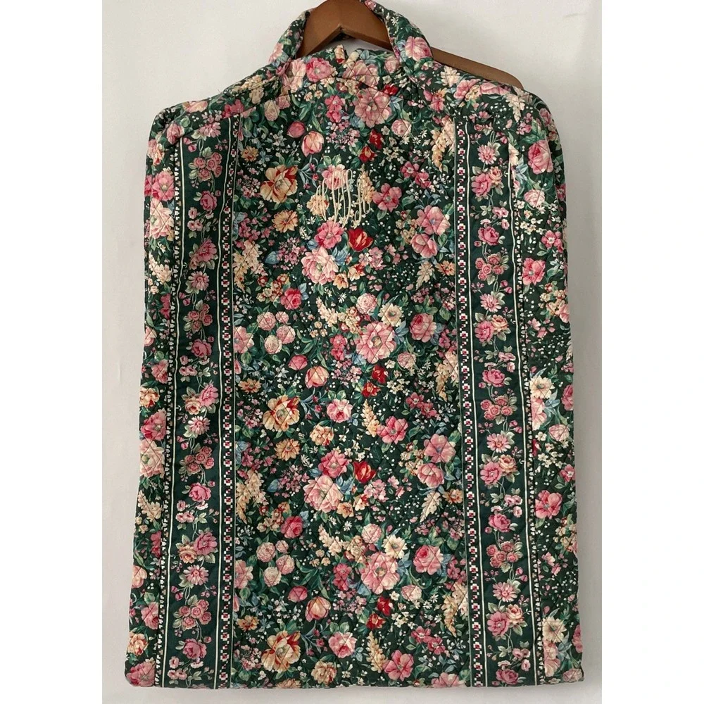 Vintage 1990's Vera Bradley Garment Bag Springtime Quilted Floral Travel Carrier